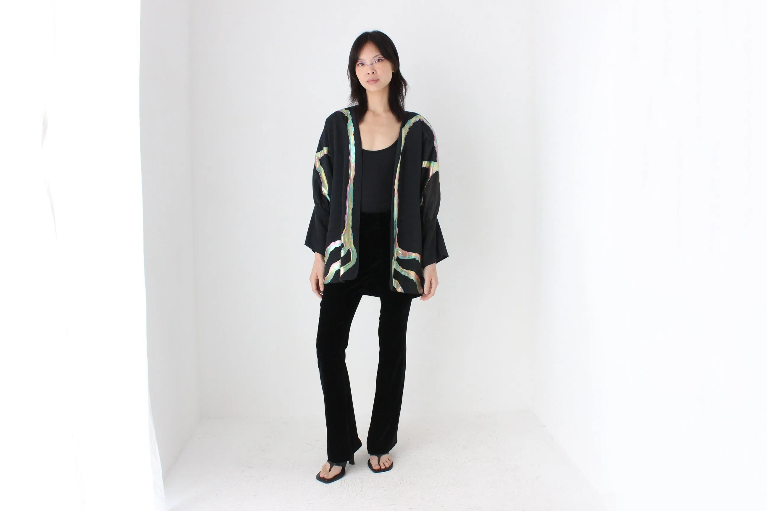 80s Collectible Terry & Toni Hand Painted Batwing Cocoon Kimono Jacket