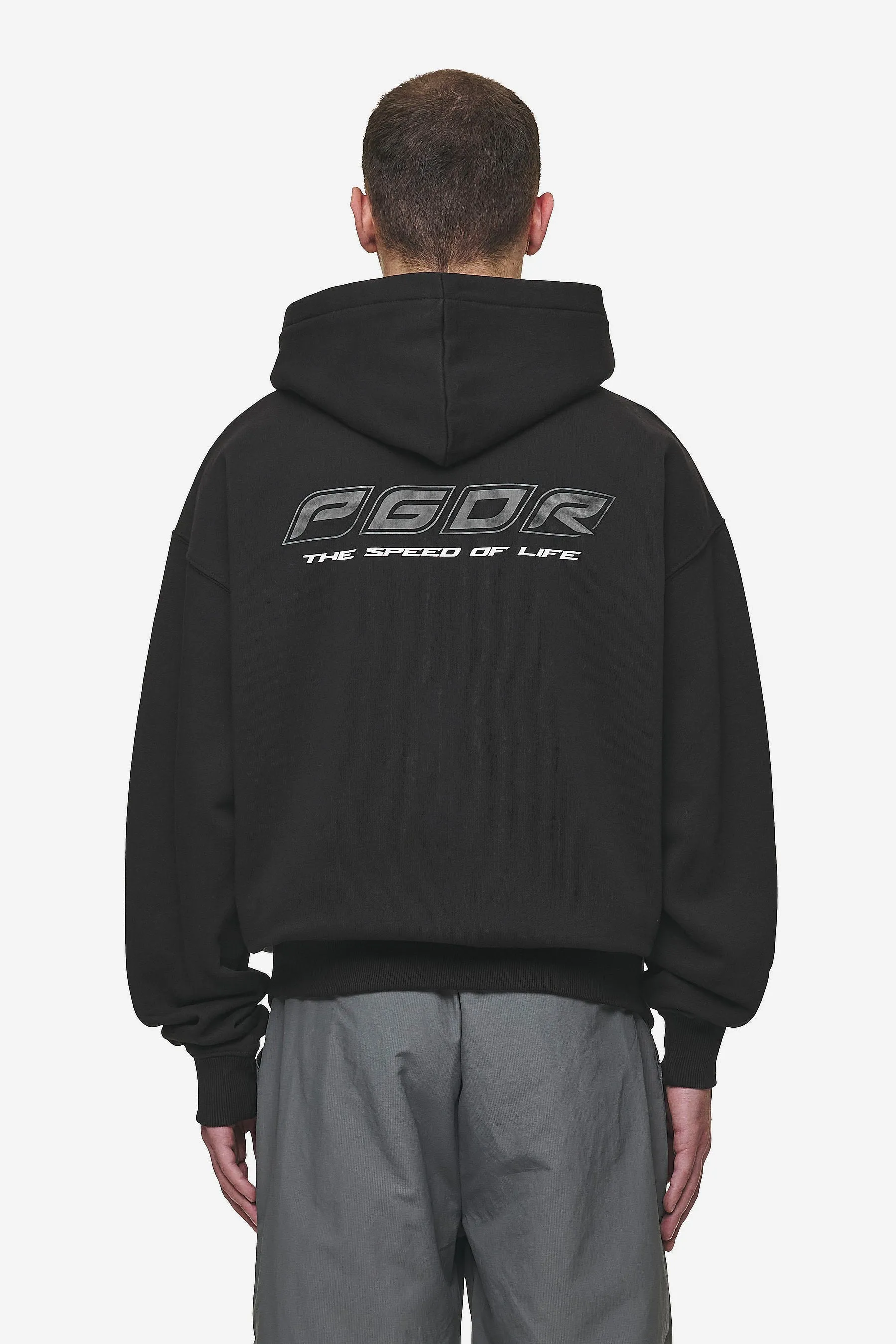 Charles Oversized Sweat Jacket Washed Black