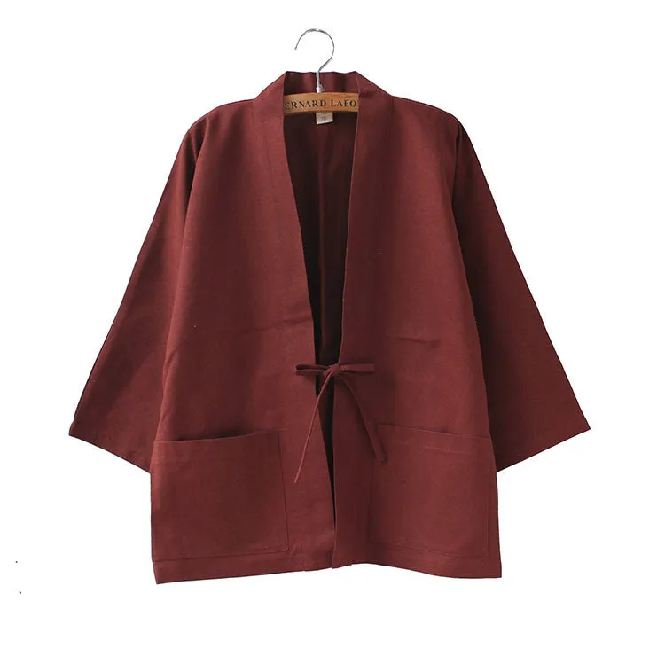 Classic Burgundy Kimono Cardigan