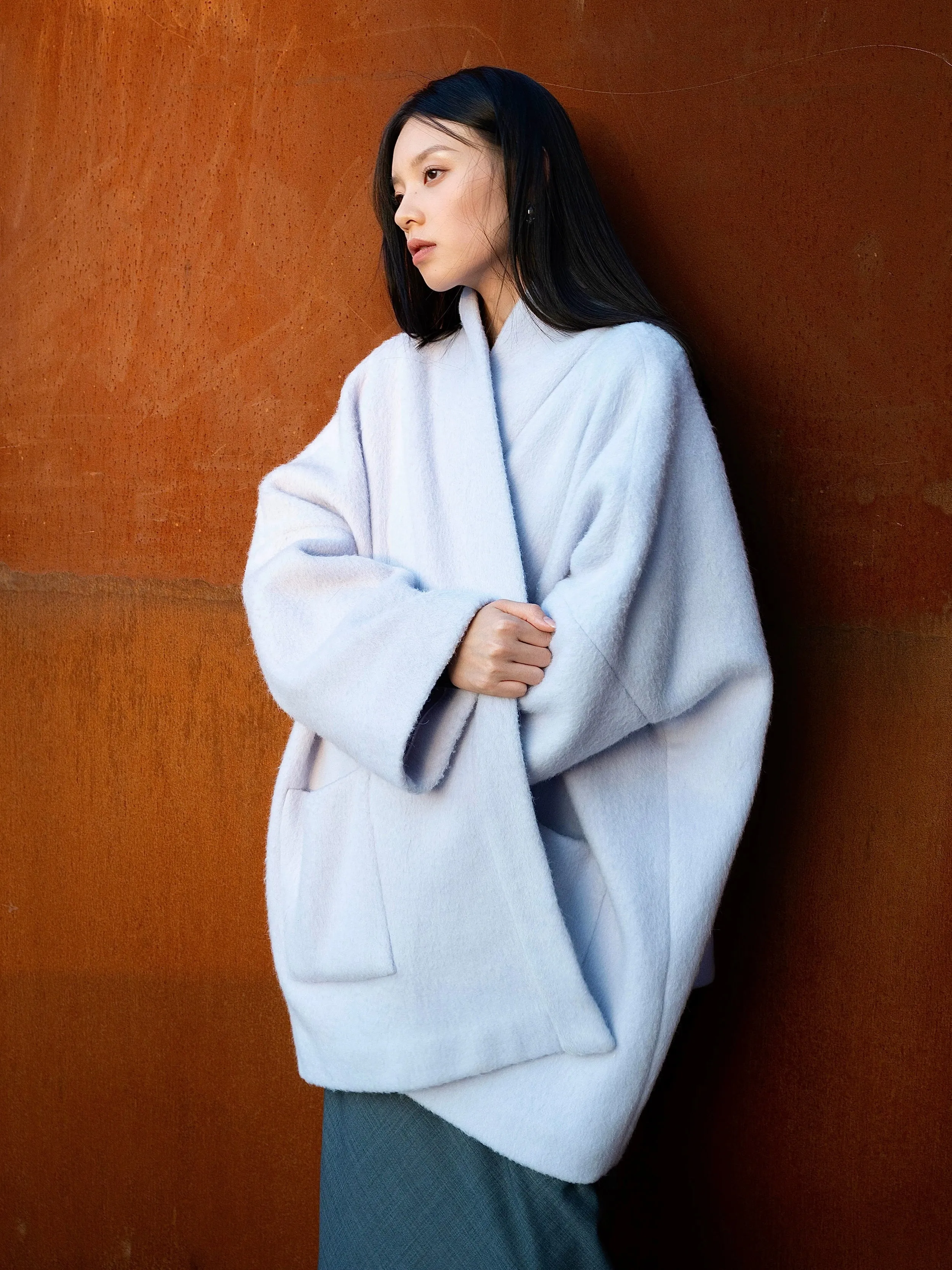 Elegant Oversized Shawl Coat