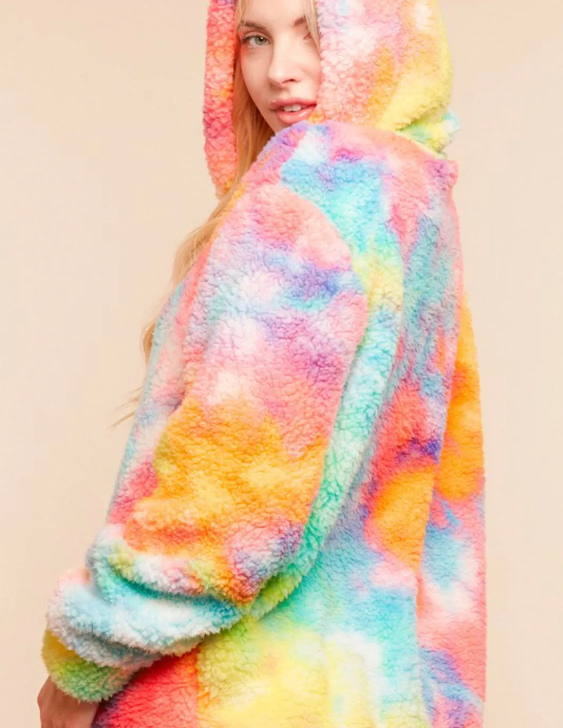 Pastel Rainbow Sherpa Hoodie