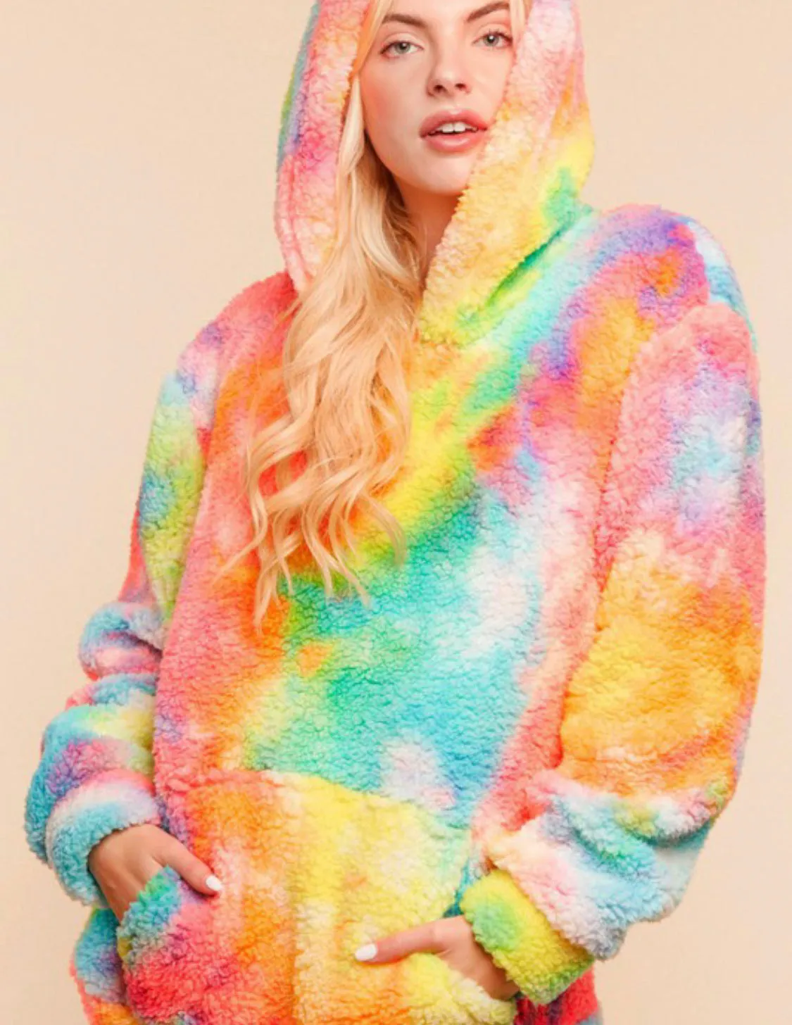 Pastel Rainbow Sherpa Hoodie