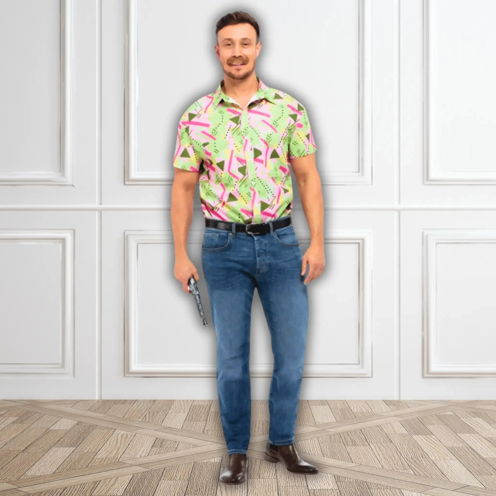 Retro 80s Graphic Print Party Shirt