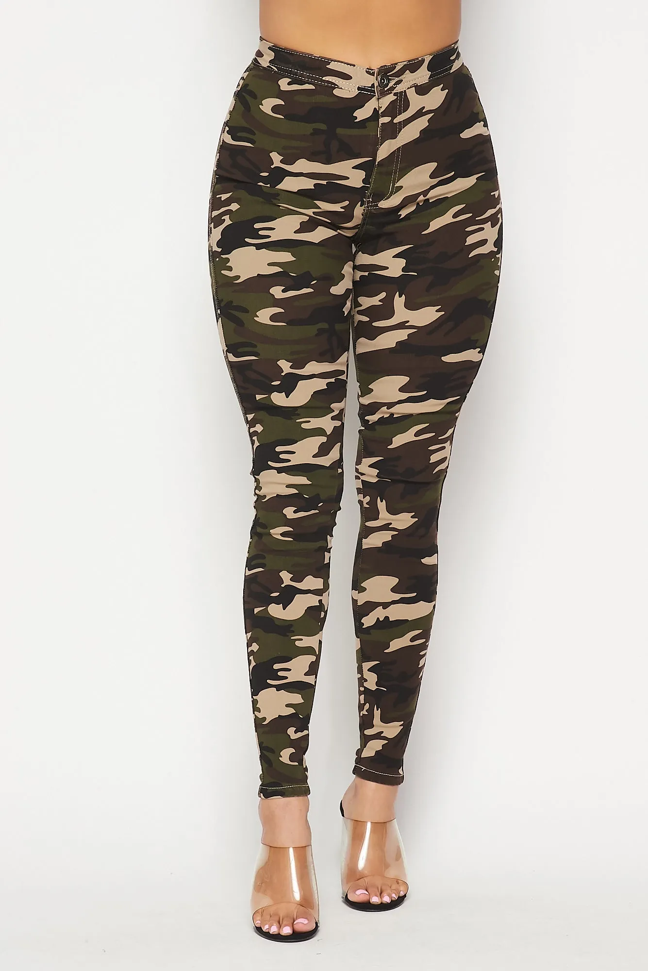 Super High Waisted Stretchy Skinny Jeans (S-3XL) - Camouflage
