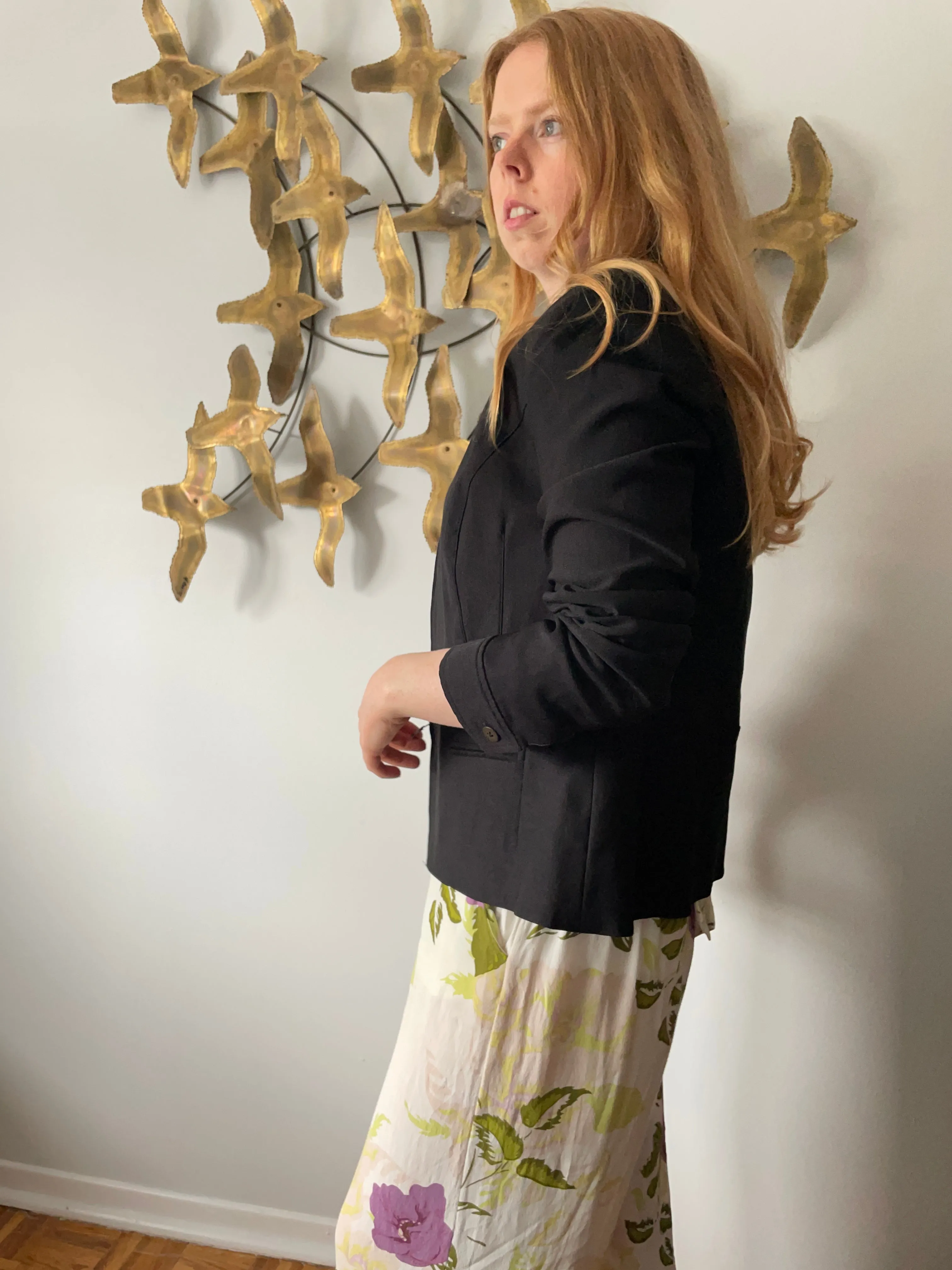 Tribal Black Stretch Collared Jacket - Size 10